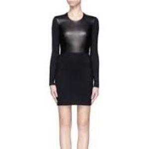 Leather, mixed material dress